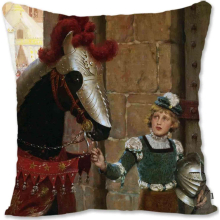 Decorative Toss Pillow Case Cover Protector Medieval Art - Edmund Leighton - The New Governess EB-Vanquished Eb