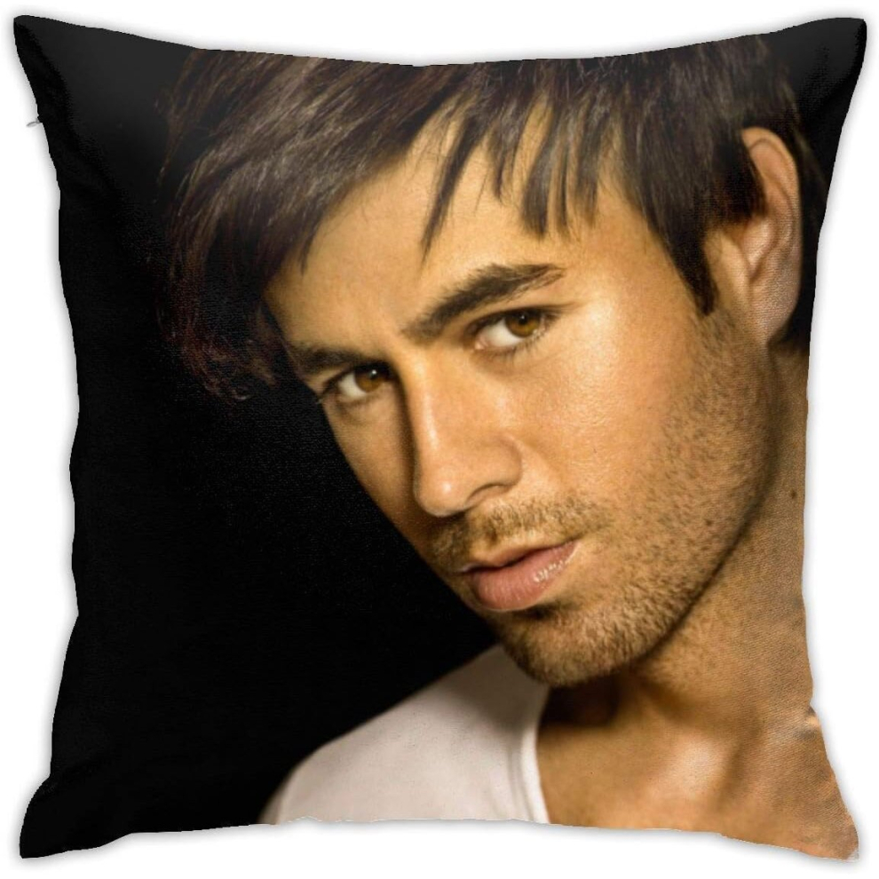 Enrique Iglesias Square Throw Pillow Case Print Pillowcase Sofa Home Bedroom Decor 18" X 18" Inches, 45cm X 45cm