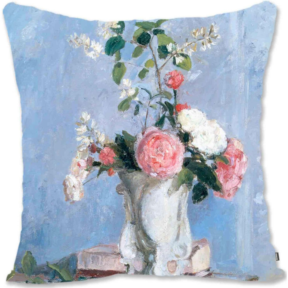 Decorative Toss Pillow Case Cover Protector Impressionist Floral Art - Pissarro - Bouquet Of Flowers  CA-image-OPC-PCTRZ65-NEW