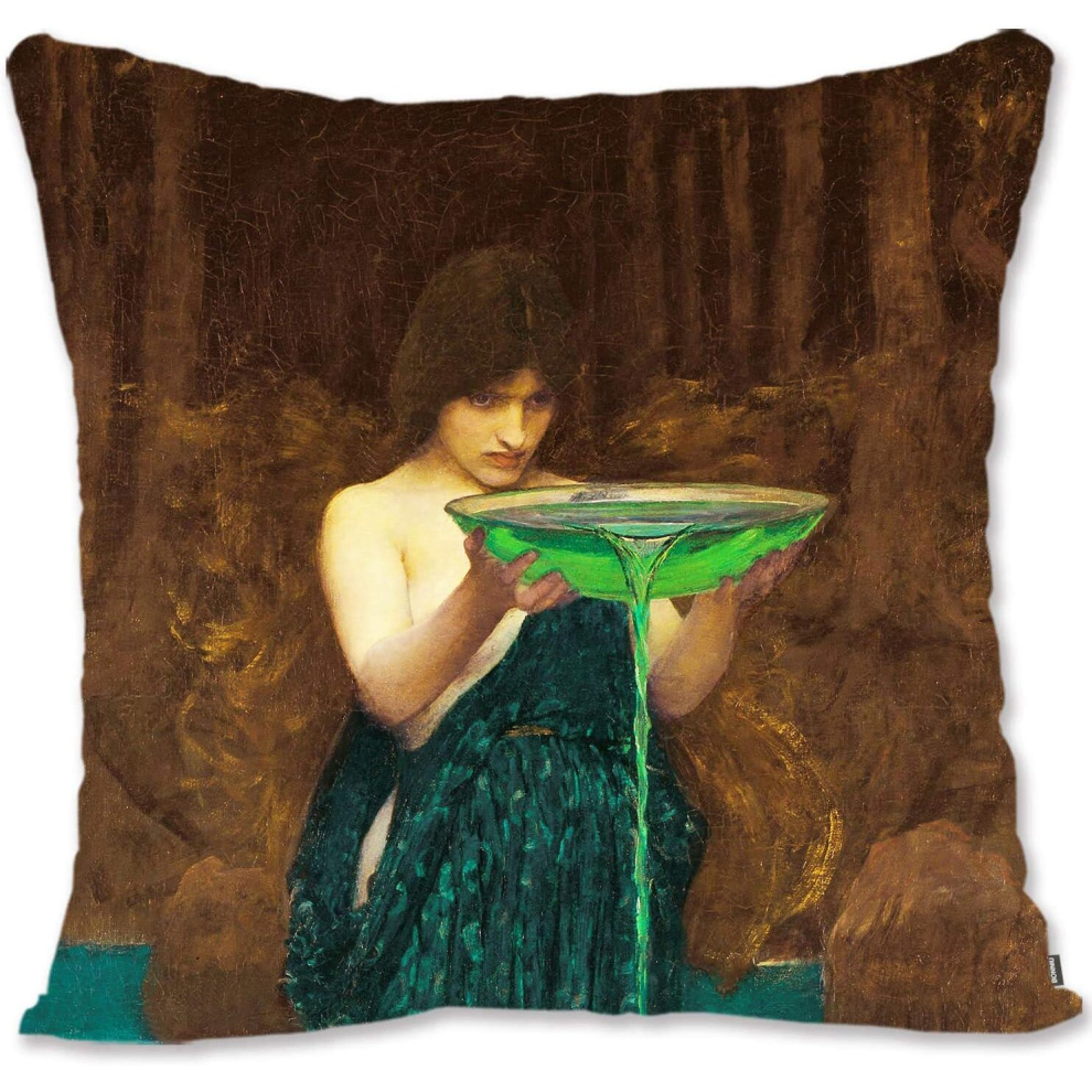 Decorative Throw Pillow Case Cover People Art - Waterhouse - He Enchanted Garden JW-Circe Invidiosa Jw-image-OPC-PCTS2WX-NEW