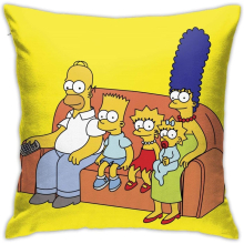 Youth Simpsons_Family Watch TV Bedside Square Warm Pillow Case for Recreational Car