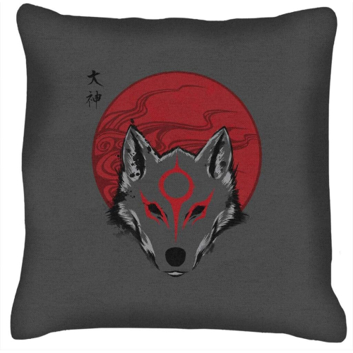Okami Red Sun God Cushion 18"x18"