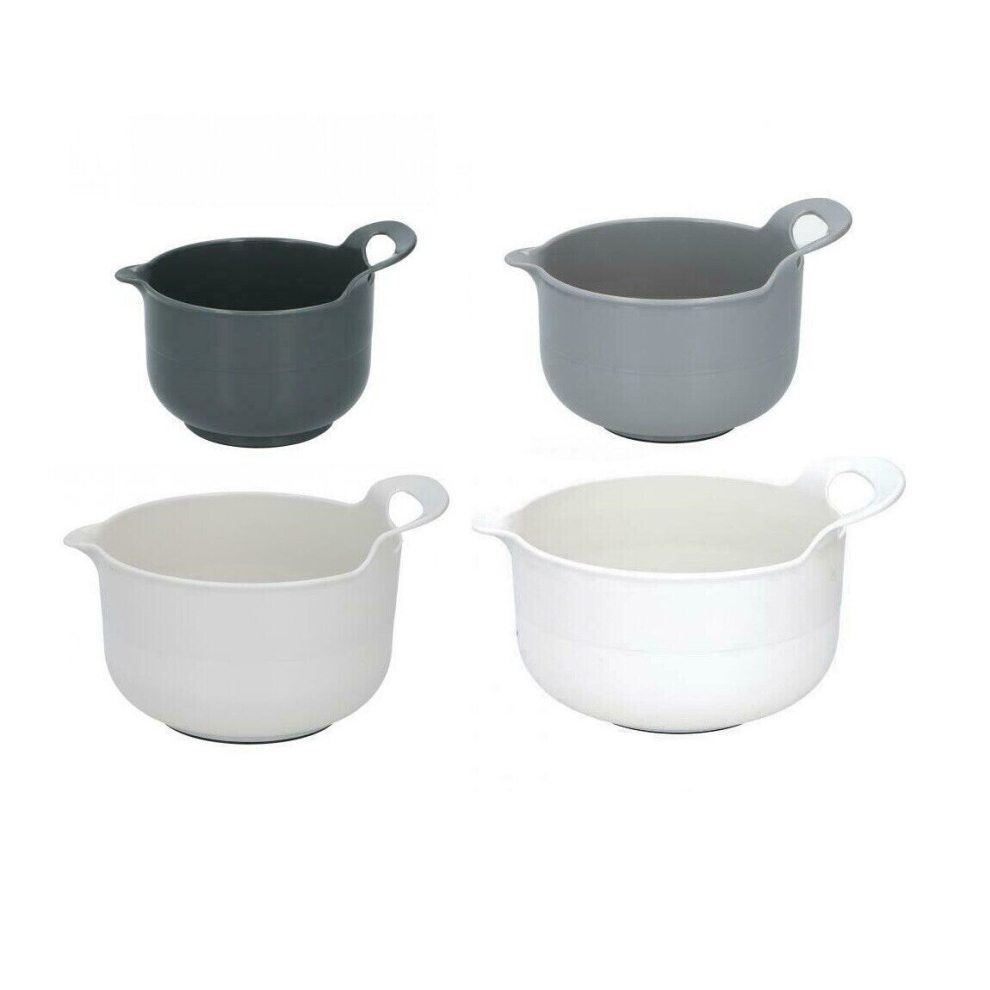 4 Piece Mixing Bowl Set Plastic Non-Slip Baking Pouring Lip Handle