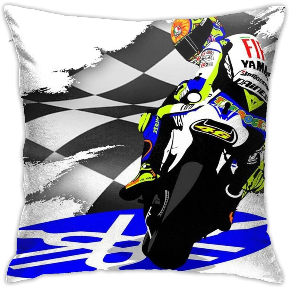 Valentino Rossi Pillow Vintage Holiday Santa French Style Burlap Cotton Throw Pillow Cover 18"x18