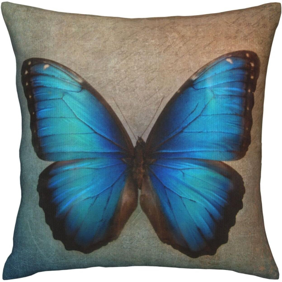 Beautiful Gradient Blue Butterflys Vintage Background Animal Paintings Pillow Case Comfy Throw Pillow Covers Anti Wrinkle Cushion Case45X45 Cm-image-OPC-PCTS9MR-NEW