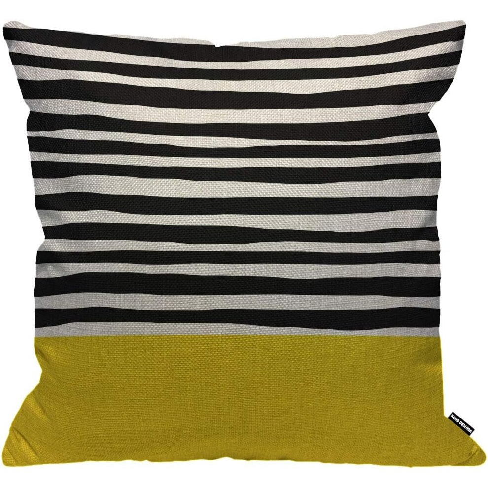 Stripes Cushion CoverSunshine Stripes Black Yellow Throw Pillow Case-image-OPC-PCTS9WN-NEW