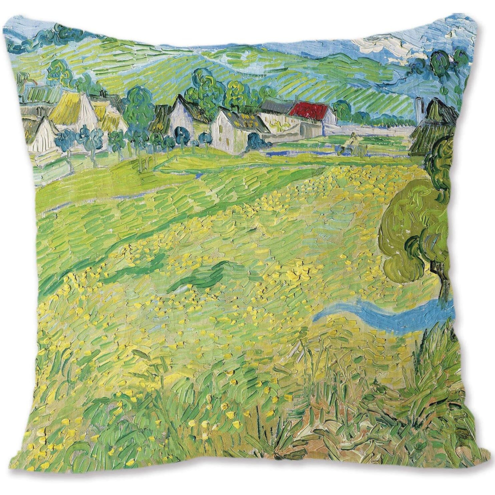 Decorative Throw Pillow Case Cover  Landscape Art - Klimt - Tannenwald (Pine Forest)  GK-View of Vessenots Near Auvers Vg-image-OPC-PCTSB6G-NEW