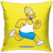 Boyâs Homer Simpson_Running Bedside Square Warm Pillows Case for Recreational Car