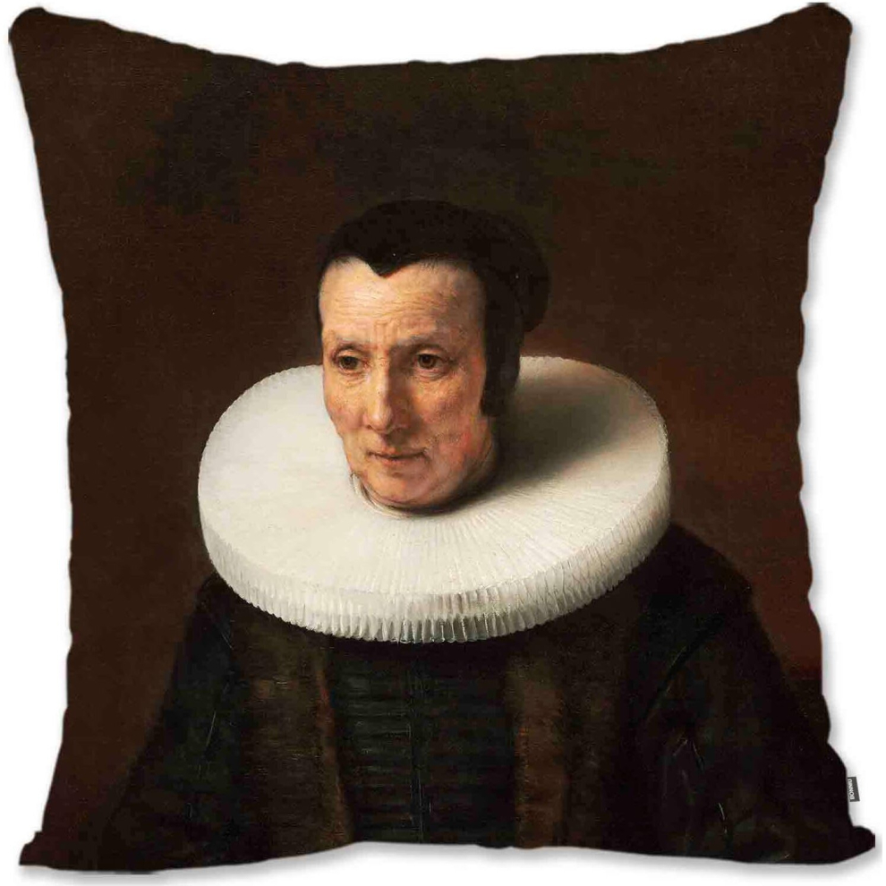 Decorative Throw Pillow Case Cover  Renaissance Baroque Man Portrait Art - Rubens - Young Man RB-Old Lady With a Book Rv-image-OPC-PCTSCDY-NEW