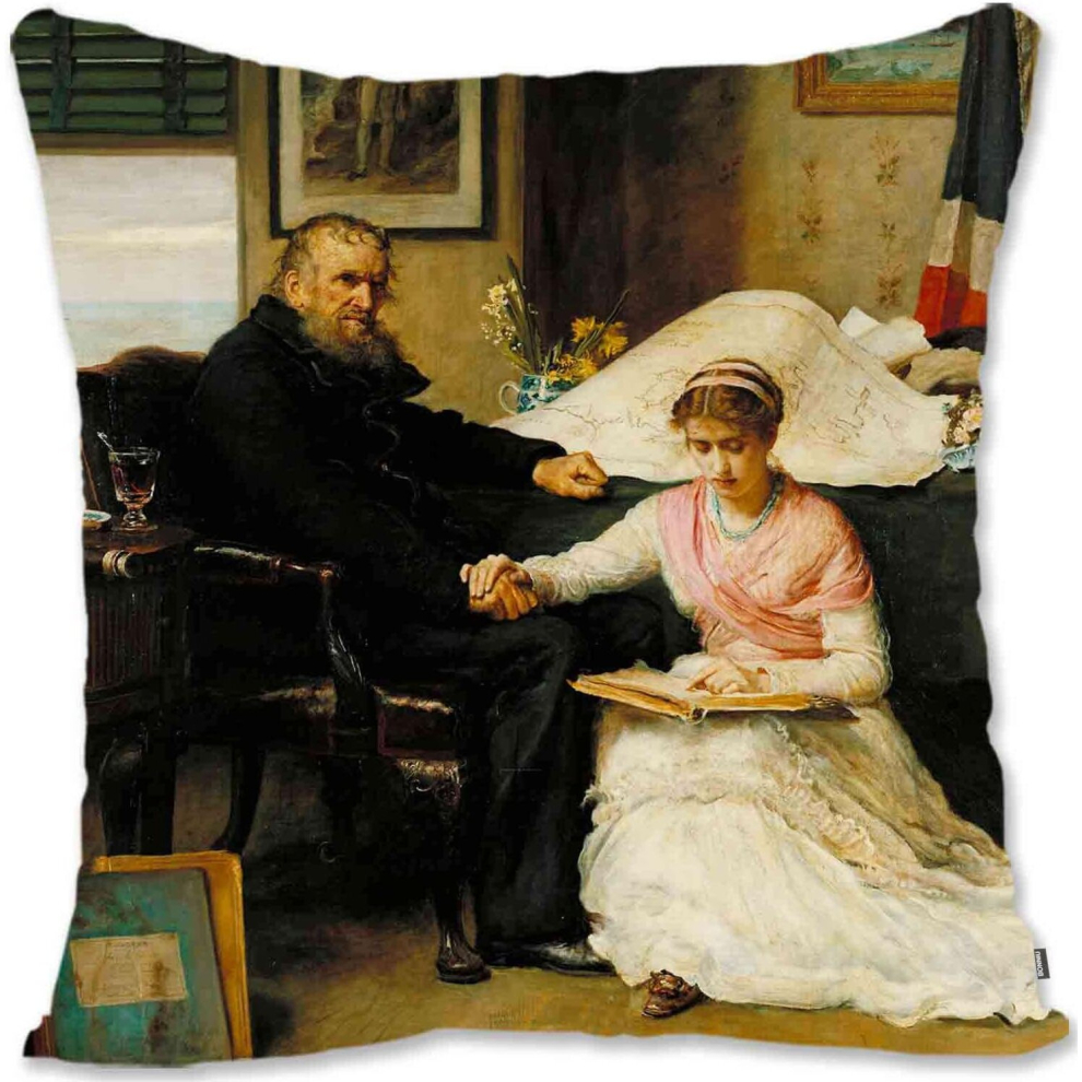 Decorative Toss Pillow Case Cover Protector Pre-Raphaelite Portrait Art - Godward - Waiting For An Answer JG-The North-west Passage Je-image-OPC-PCTSCNF-NEW