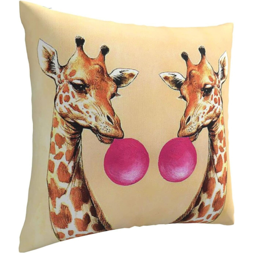 Funny Giraffe Animal Blowing Balloon Pillowcases 1