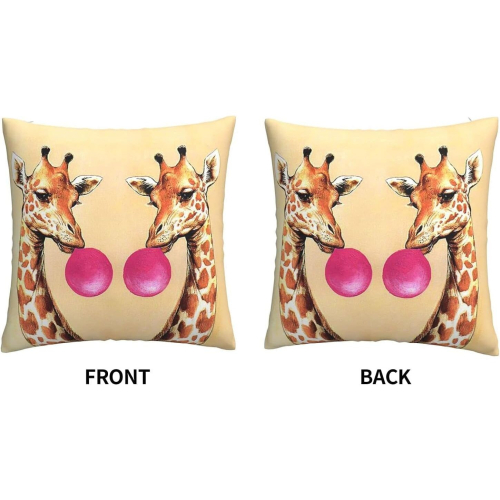 Funny Giraffe Animal Blowing Balloon Pillowcases 2
