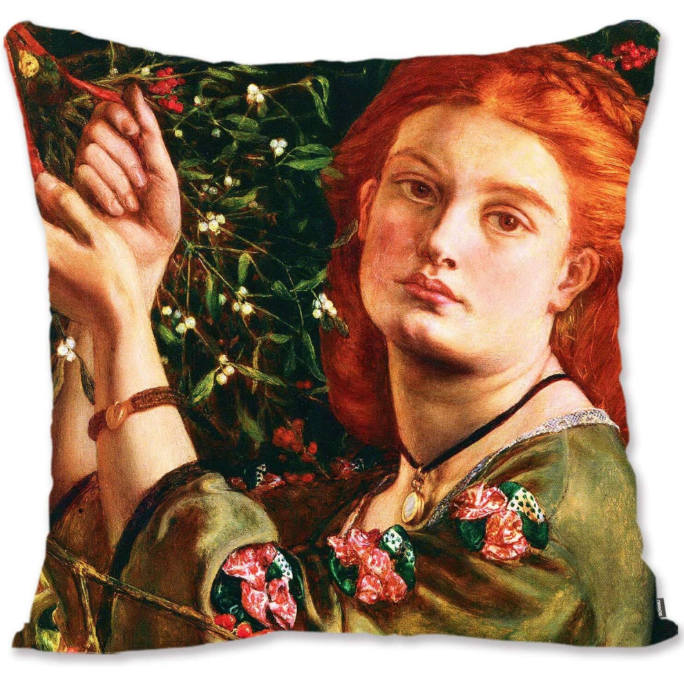 Decorative Throw Pillow Case Cover  Vintage Girl Portrait Art - Modigliani - Woman In Black AM-Hanging the Misteltoe Dg-image-OPC-PCTSCWZ-NEW