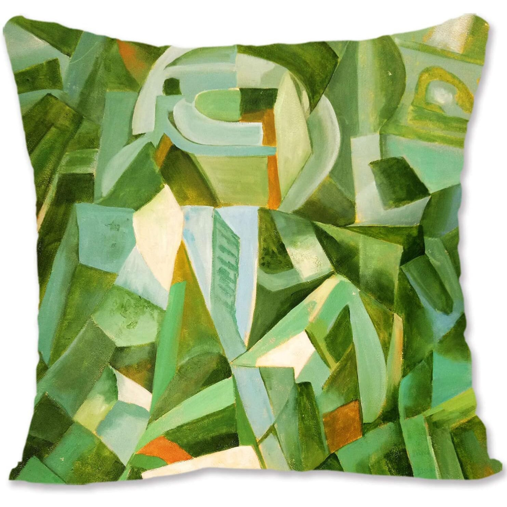 Decorative Throw Pillow Case Cover Abstract Art - Klee - Senecio  B-Cubist Composition Portrait of a Seated Person Holding a Letter B-image-OPC-PCTSD8N-NEW