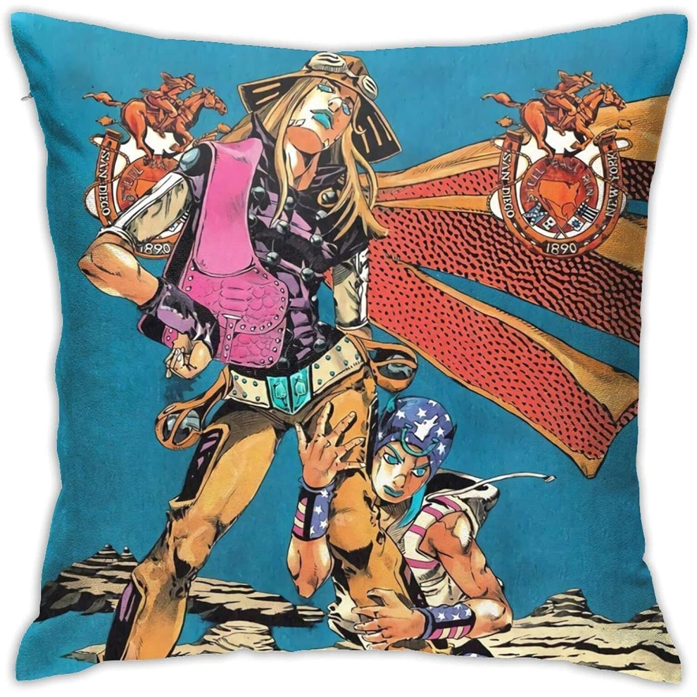 JoJo's Bizarre Adventure Anime Pillow Double-Sided Stylish Printing Throw Pillow Cases Soft Pillowcase Bedroom Sofa Decorative Cushion Cover 18"18" in-image-OPC-PCTSH8N-NEW