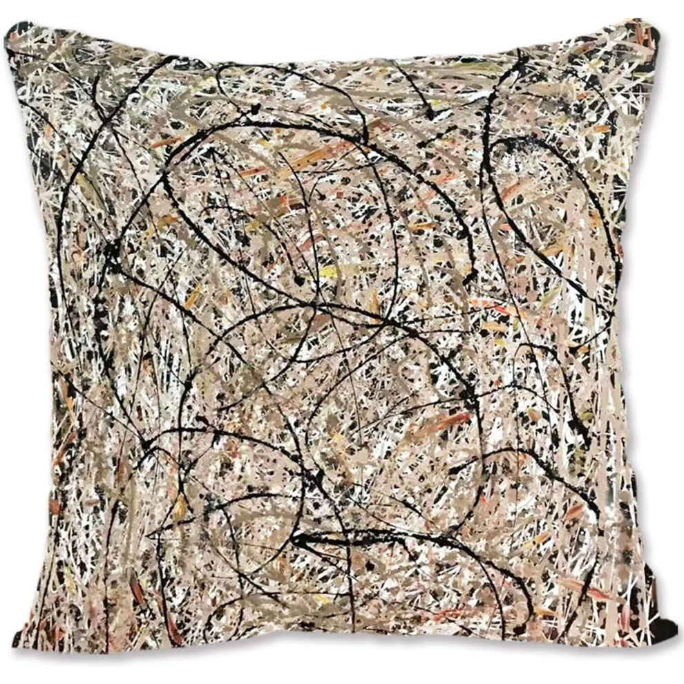 Decorative Throw Pillow Case Cover Abstract Art - Pollock - Blue Poles  B-Undulating Paths  B-image-OPC-PCTSJW9-NEW