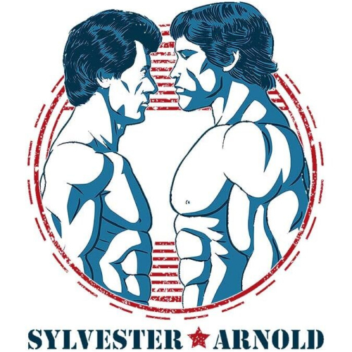 Arnold Vs Rocky Blue Cushion 18"x18" 1