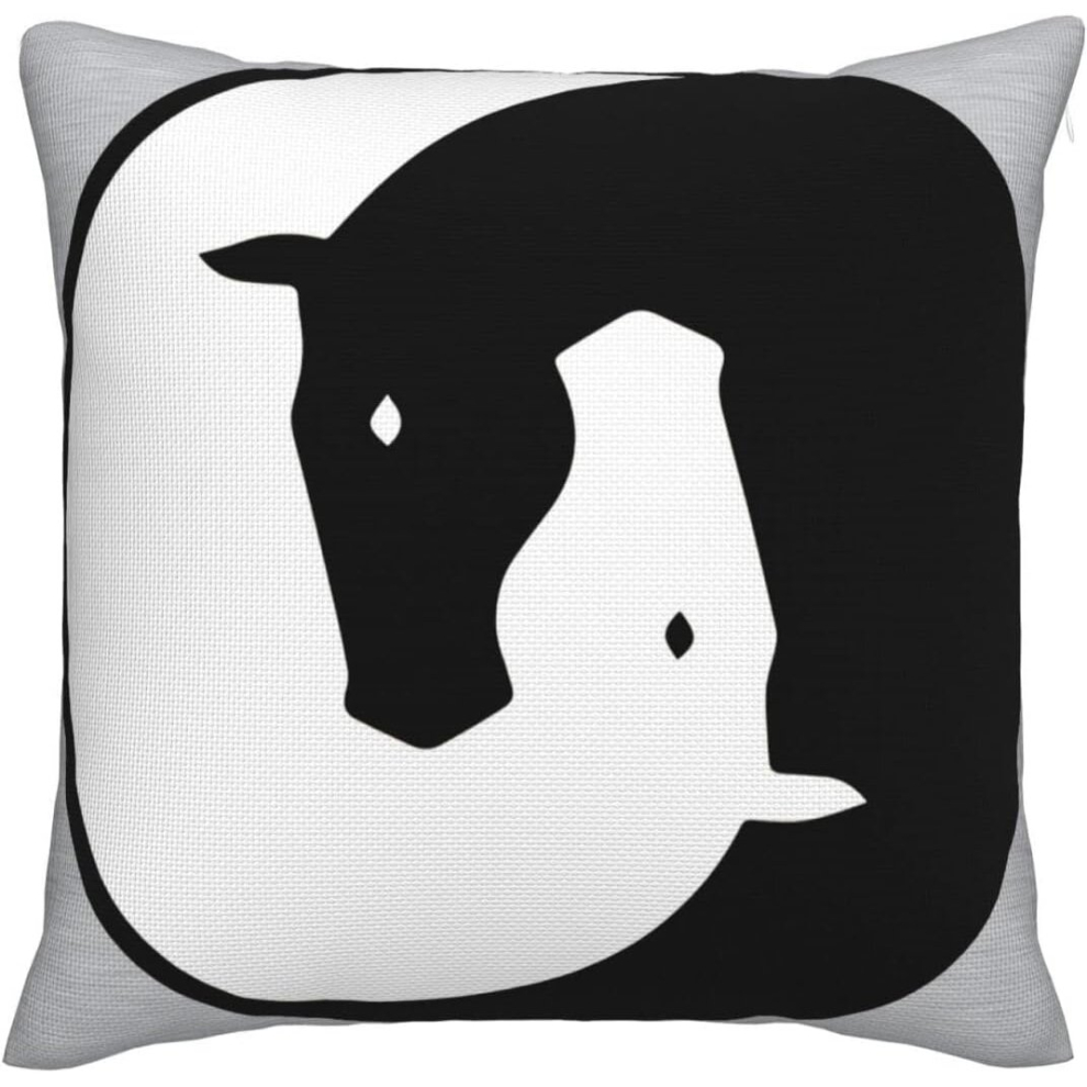 Yin Yang Horses  Imitation Linen Throw Pillow Covers Decorative  Pillowcase Square Cushion Covers-image-OPC-PCTSKMX-NEW