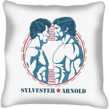 Arnold Vs Rocky Blue Cushion 18"x18"