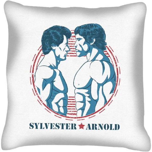 Arnold Vs Rocky Blue Cushion 18"x18"