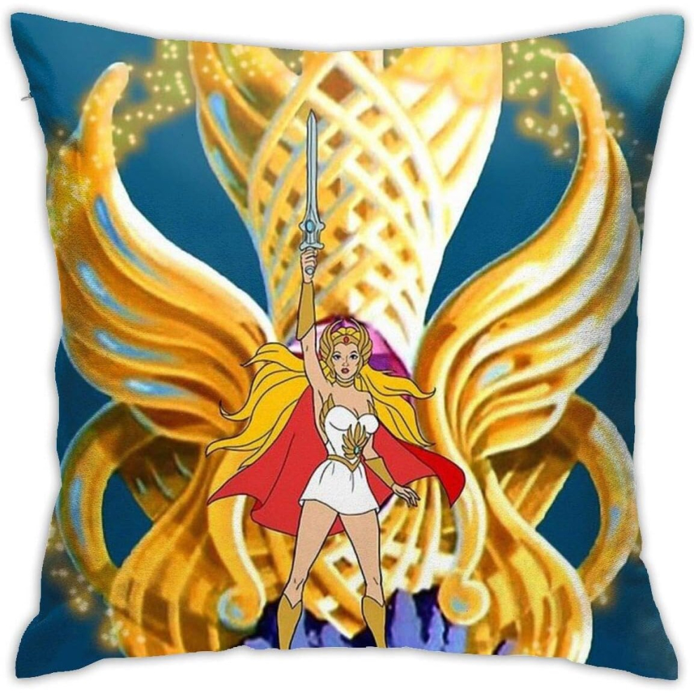 She-Ra Transform Filmation Style Cushion Throw Pillow Cover Decorative Pillow Case For Sofa Bedroom 18"x18"-image-OPC-PCTSKYS-NEW