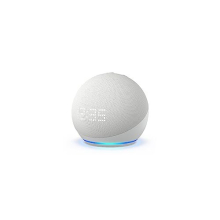 Amazon Echo Dot (5th Generation, White) with Clock