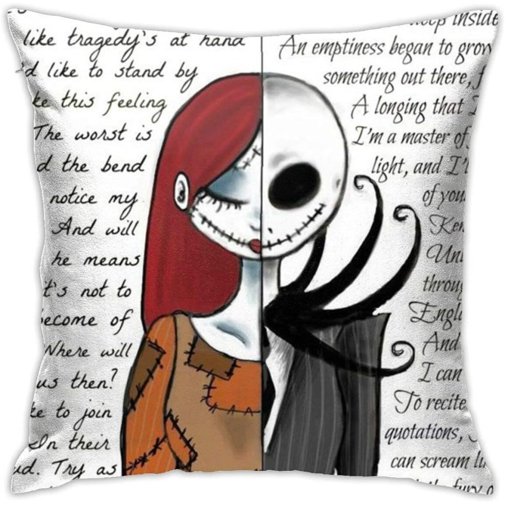 Nightmare Before Christmas Throw Pillow Covers Decorative 18x18 Inch Pillowcase Square Cushion Cases-image-OPC-PCTSNG2-NEW