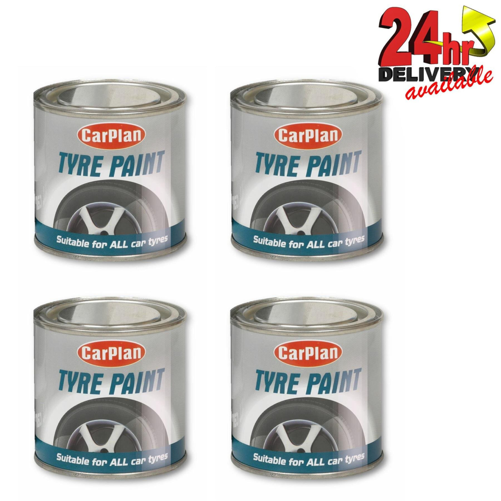 Carplan Rubber Tyre Mudflap Trim Black Paint 250ML Pack of 4