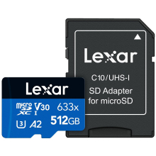 LEXAR Micro sd card 512G (LSDMI512BBGlobal633A) W/adatpor