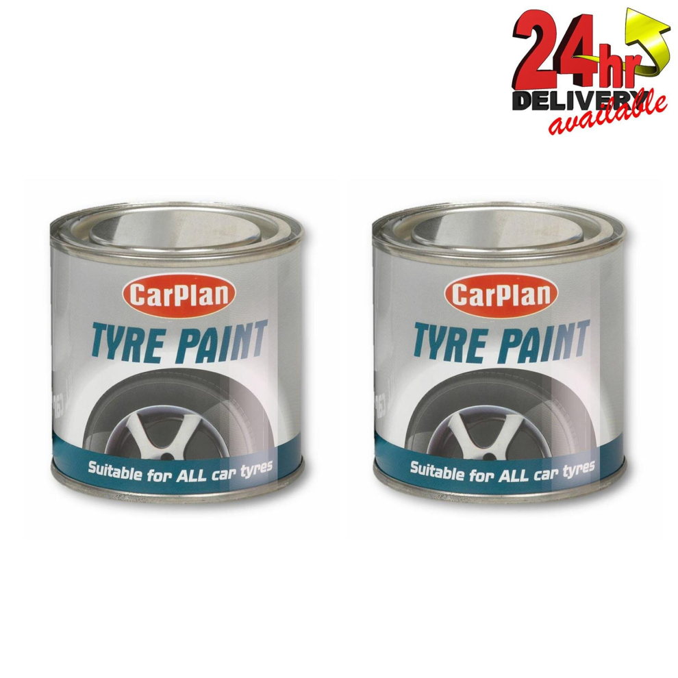 Carplan Rubber Tyre Mudflap Trim Black Paint 250ML Pack of 2