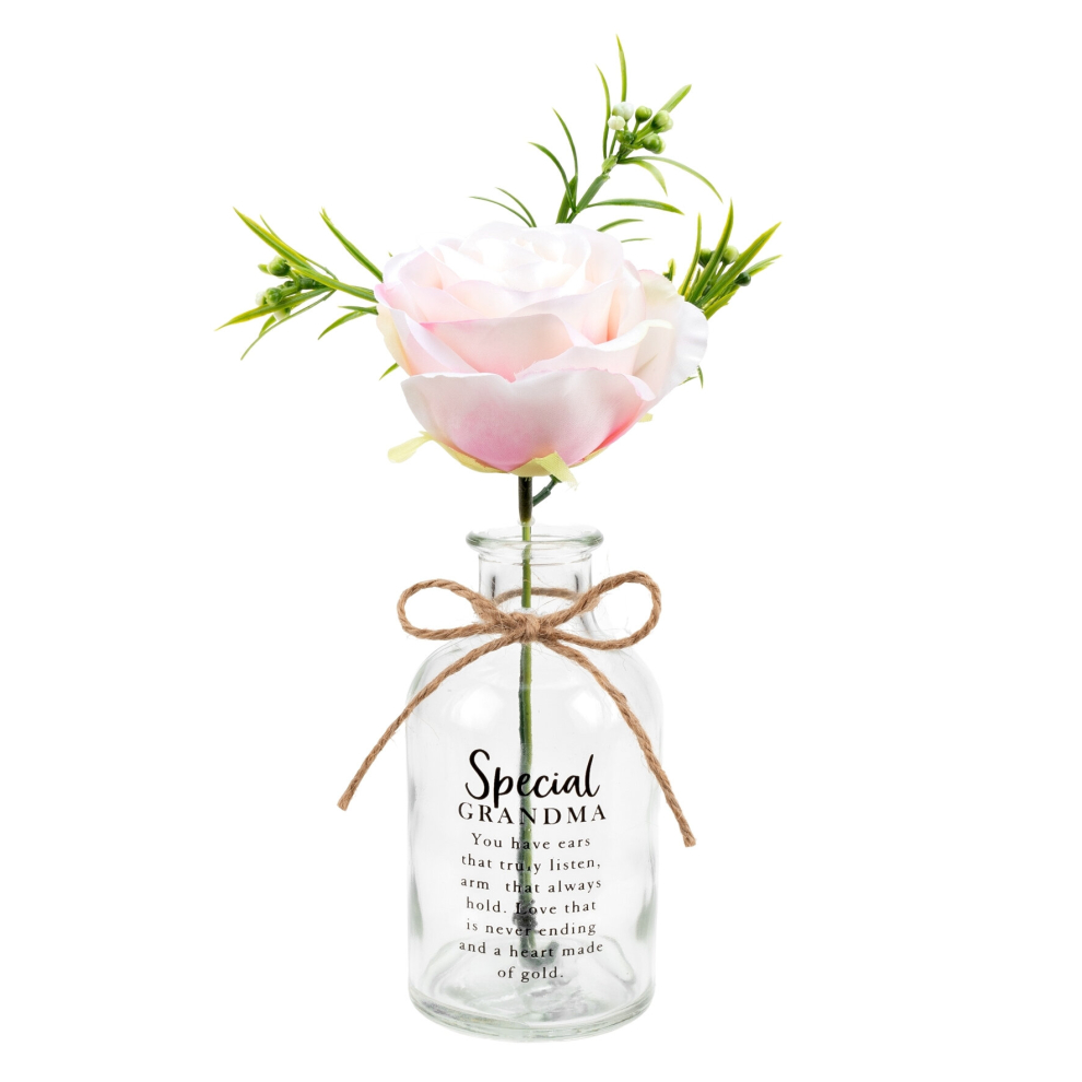 Special Grandma Flower In A Glass Jar With Message By Sophia Gift Collection