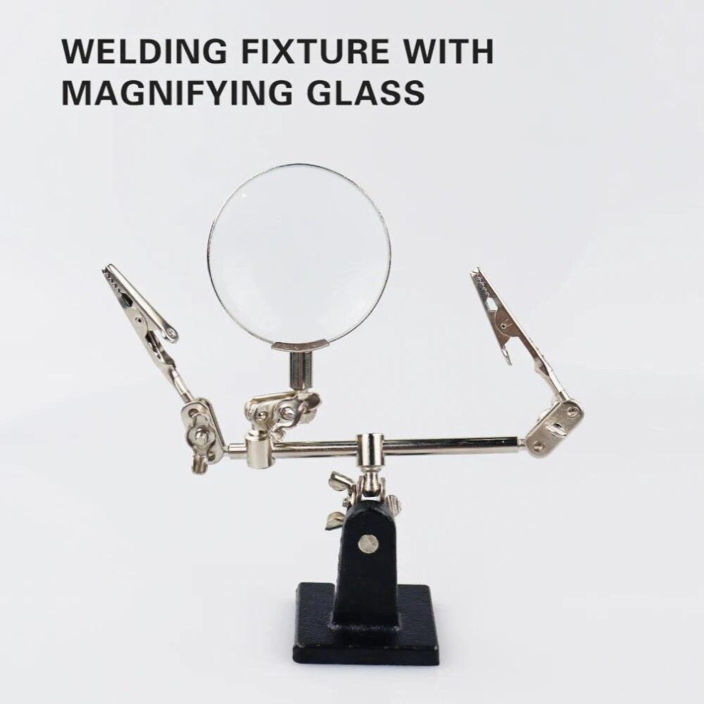 3 In 1 Welding Magnifying Glass Auxiliary Clip Magnifier Soldering Solder Iron Stand Holder Station Repair Tool 885668213050