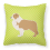 Red Border Collie Checkerboard Green Fabric Decorative Pillow 1