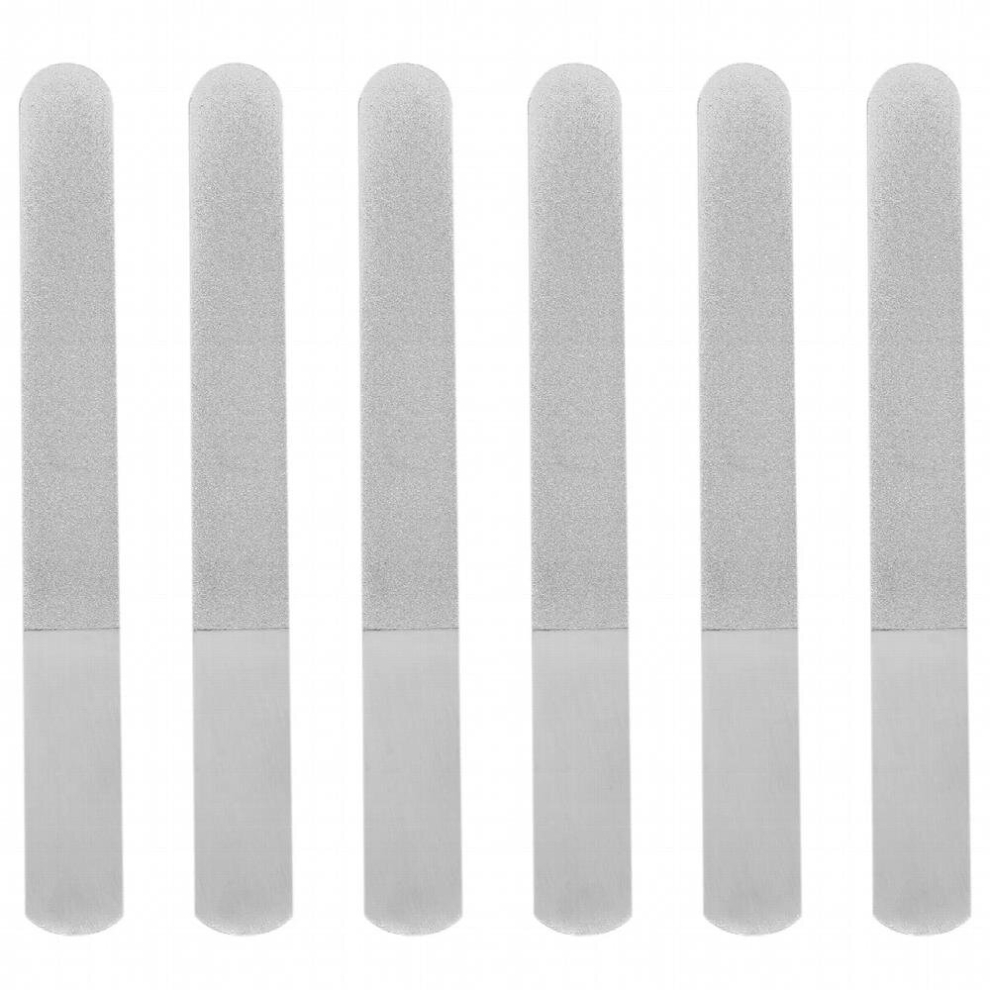 6 Pieces Stainless Steel Nail File Double-Sided Diamond Nail File Metal Nail File Manicure File for Family and Travel