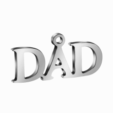 MYLONGINGCHARM 10pcs DAD Charm Stainless Steel Pendant Dad Word charms for Jewlery making