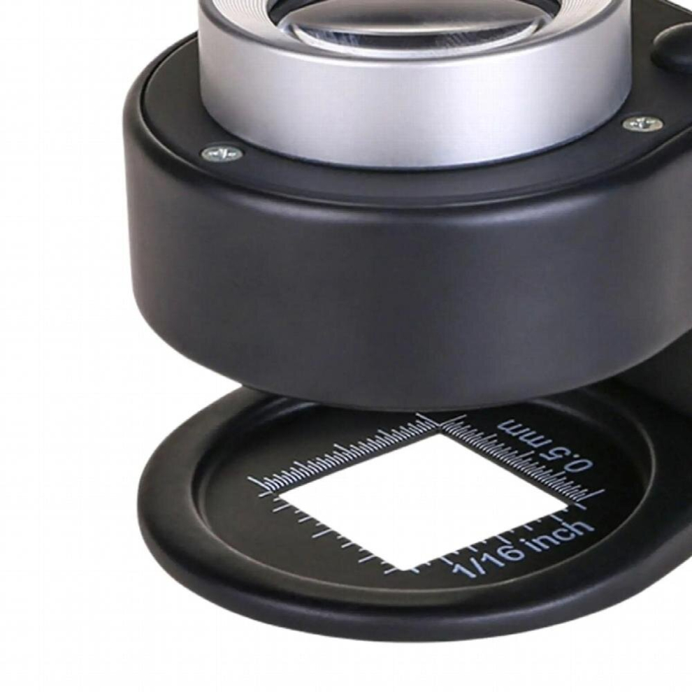 30x Loupe Magnifier Magnifying Glass Measurement with 6 Light Portable for Coins
