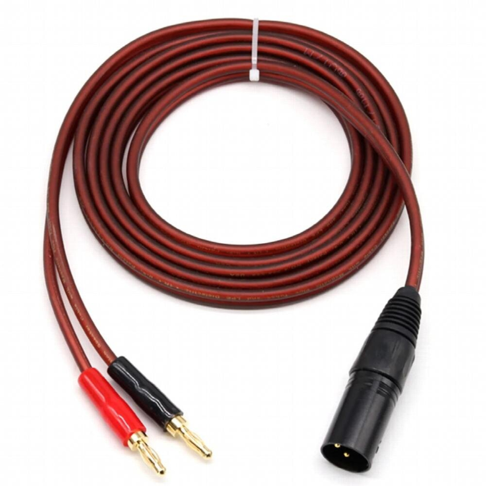Xlr To Banana Speaker Cable,Xlr 3 Pin Male To Dual Banana Plugs Audio Cable, -Plated 4Mm Plug To Xlr3 Pro Hifi Gold 885668229204