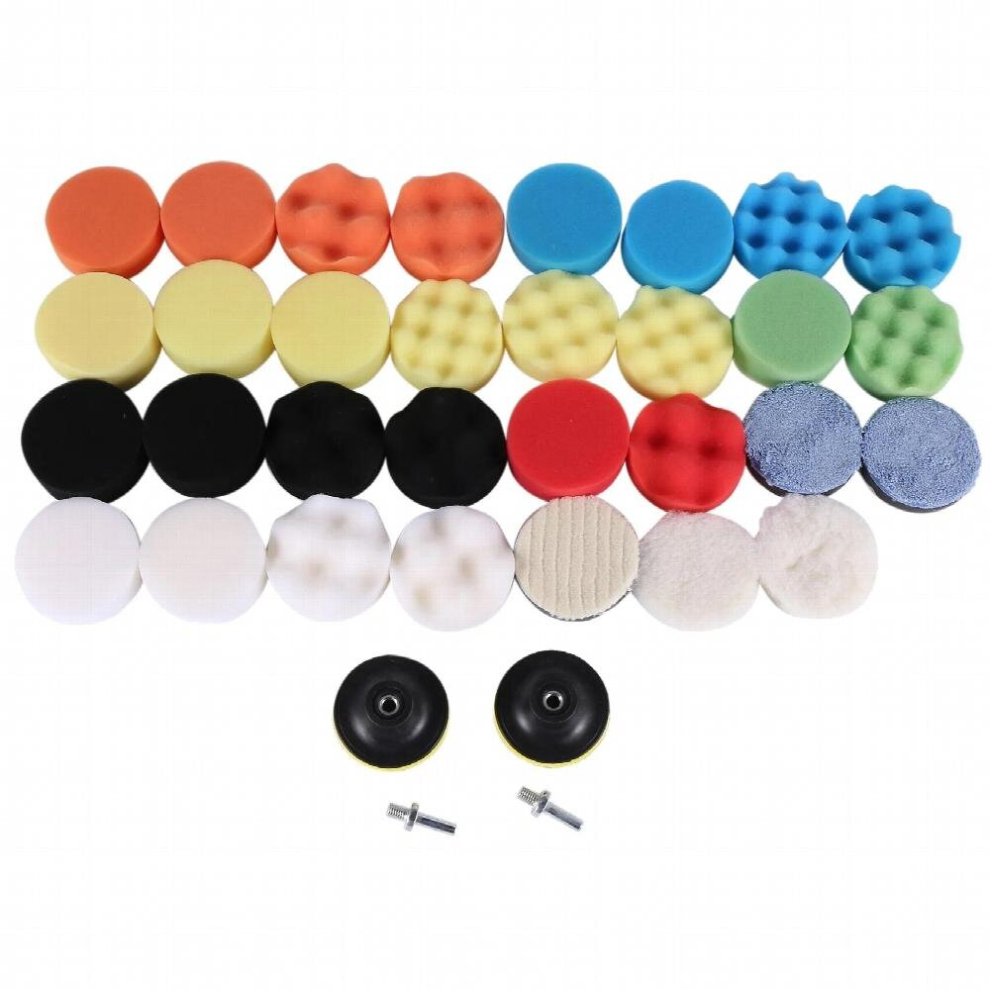 35 Pieces Car Polishing Pad Kit 80Mm Buffing Pads Foam Polish Pads Polisher Attachment For Drill 885668238510