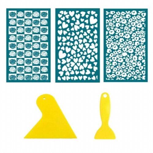 R3MC Screen Printing Suitable for Clay 3 Pcs Reusable Screen Printing Templates