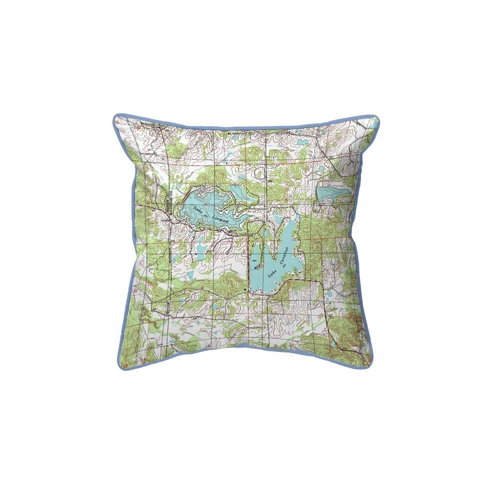 22 x 22 in. Lake Cavalier & Lake Norman, MS Nautical Map Extra Large Zippered Pillow-image-OPC-PCTTZKD-NEW