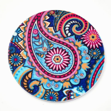20pcs Colorful Dyed Printed Wooden Big Pendants Flat Round for Jewelry Making Necklace Accessories 60x2.5mm,Hole: 1.5mm