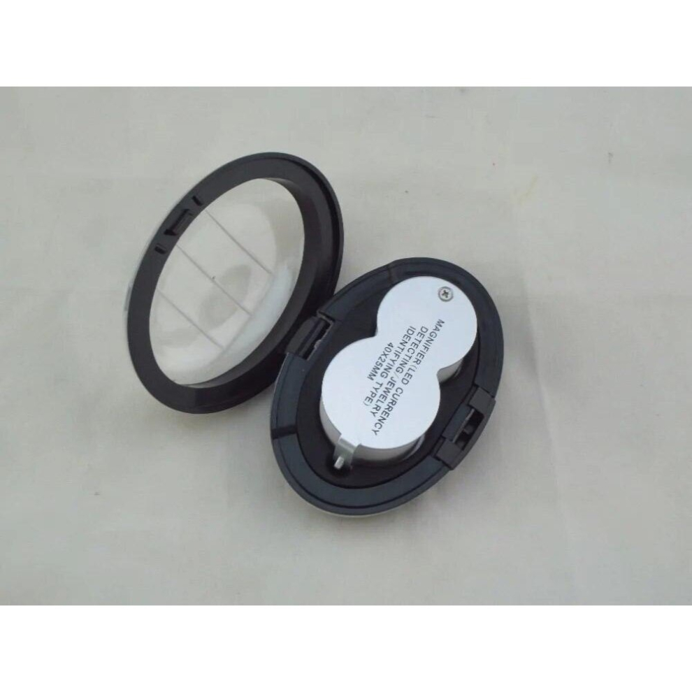 2pcs 40x25mm diamond magnifier LED detecting jewelry identifying tester Mini Pocket Folding Magnifying Loupe
