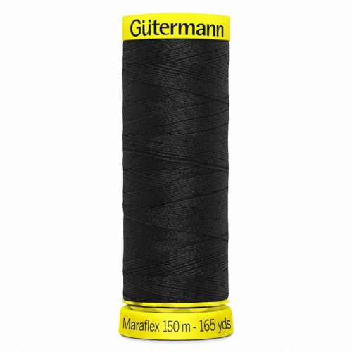 Gütermann Gutermann Maraflex Elastic Stretch Sewing Thread 000 Black - 150 Metres - each
