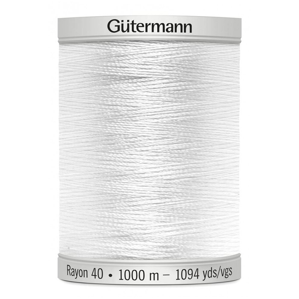 Gütermann Gutermann No 40 Sulky Rayon Embroidery Thread 1001 - 1000 Metres - Each