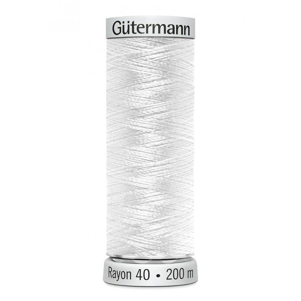 Gutermann No 40 Sulky Rayon Embroidery Thread 1001 - 200 Metres - each