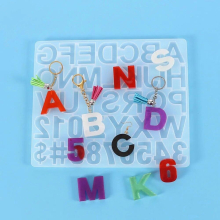 1pcs Alphabet Number Silicone Mold Crystal Epoxy Resin Mold DIY Crafts Jewelry Keychain Pendant Making Tools