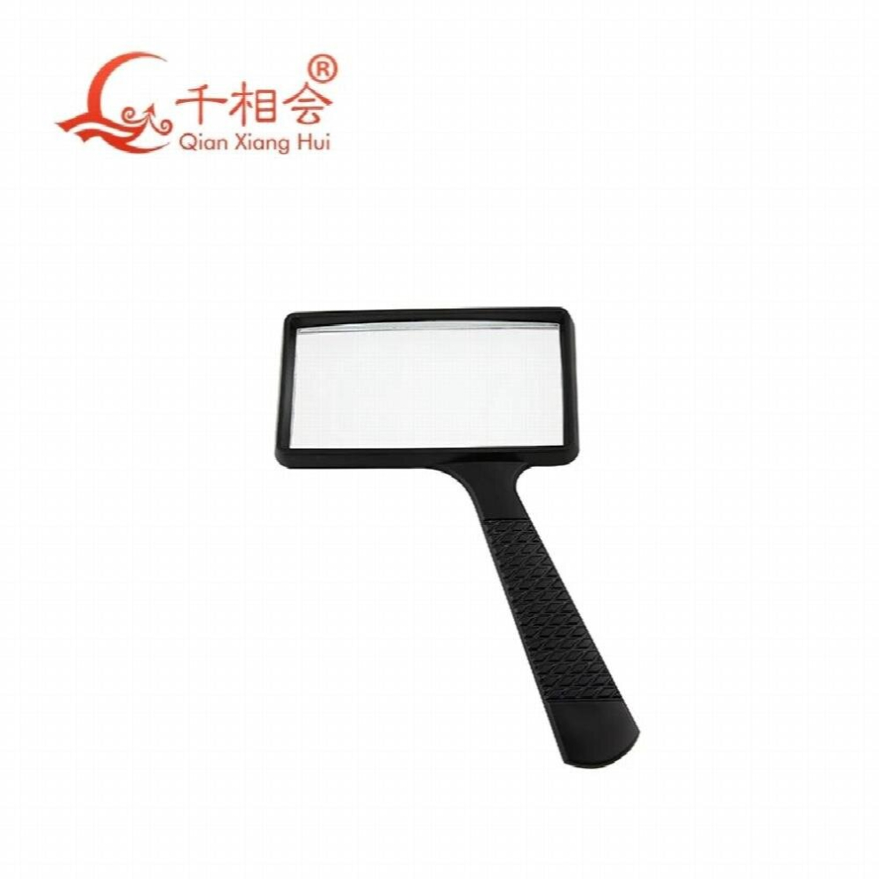 Jumbo Rectangular Handheld Magnifying Glass (3X Magnification) ? Scratch Resistant GLASS Lens - Large Horizontal Viewing Area