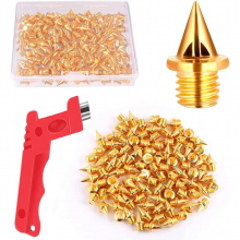 120 PCS 1/4Inch Stainless Steel Track and Spikes Golf Shoe Spikes with Wrench, Replacement Spikes