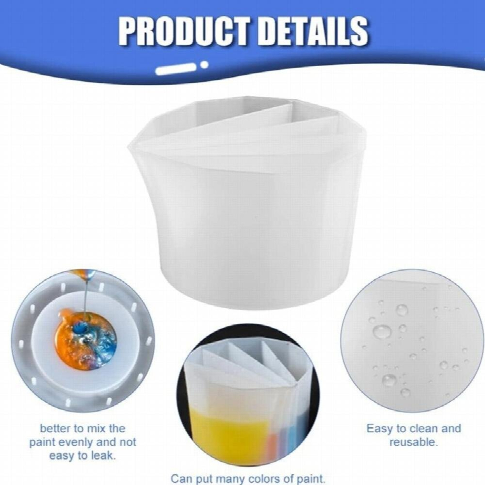 Split Cup For Paint Pouring, Silicone Paint Pour Cup 2-3-4-5 Channels Dividers Painting Tool For Paint Resin Pouring Diy 885668257436