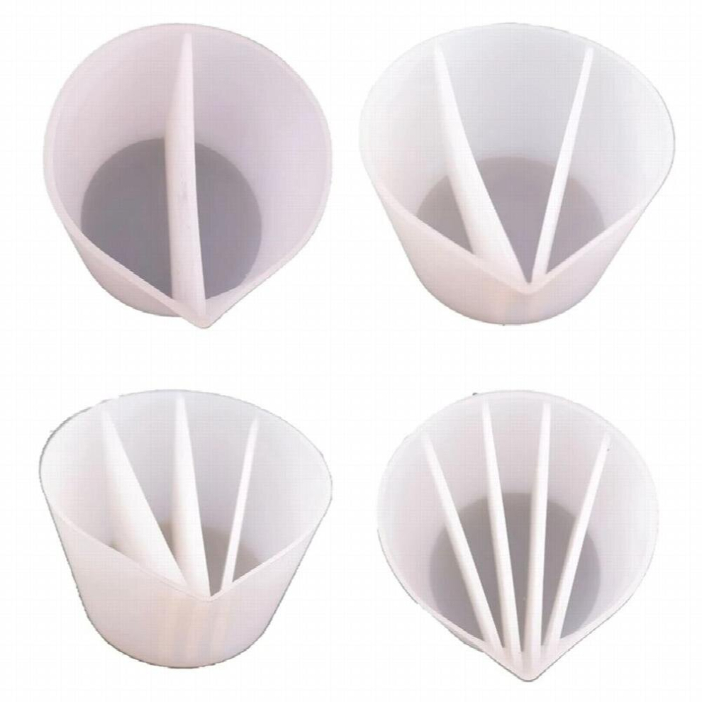 4Pc Silicone Split Cups For Paints Pouring Acrylic Paint Pour Cup 2/3/4/5 Channels Dividers Diy Epoxy Resin Tools 885668253858